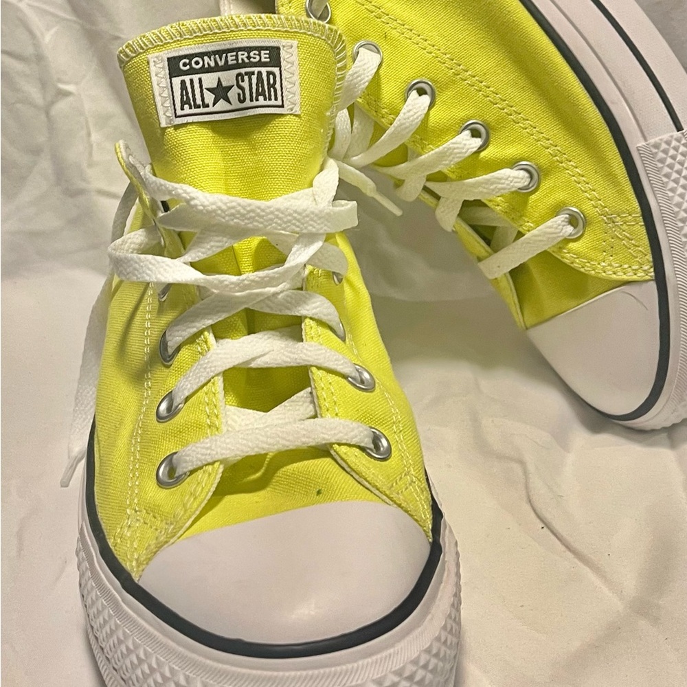 Converse Neon Yellow High Tops size 10.5